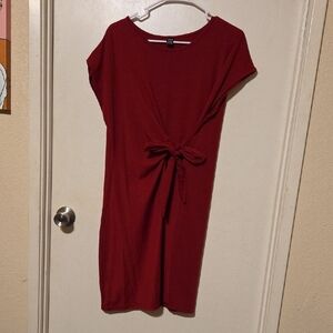 SHEIN Red Midi Dress
